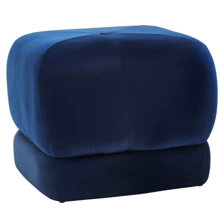 FURNITURE Premier Stools | Kaia Midnight Blue Velvet Stool