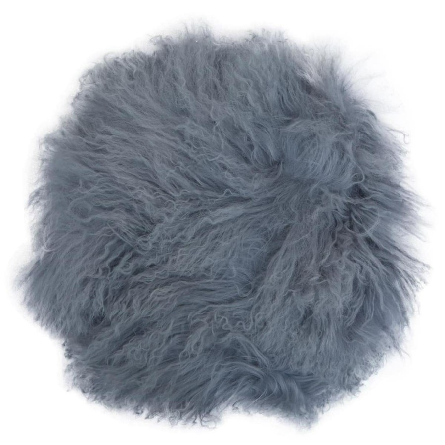 Accessories Bosie Cushions | Bosie Round Grey Mongolian Fur Cushion