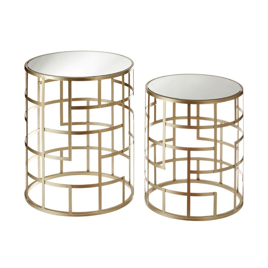 FURNITURE Premier Side Tables | Set Of 2 Avantis Champagne Frame Tables