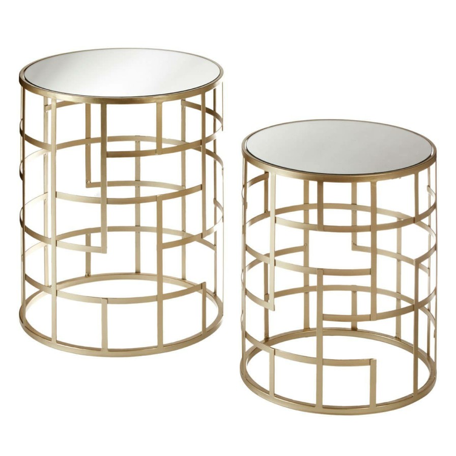 FURNITURE Premier Side Tables | Set Of 2 Avantis Champagne Frame Tables