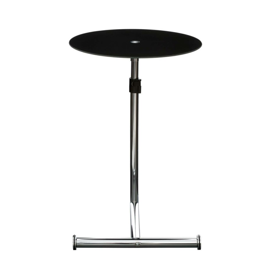 FURNITURE Premier Side Tables | Black Tempered Glass Snack Table