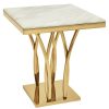 FURNITURE Fifty Five South Side Tables | Arenza White Marble And Titan Gold Side Table