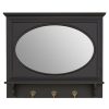 Bathe and Utility Premier Mirrors | Whitley Black 3 Hooks Wall Mirror