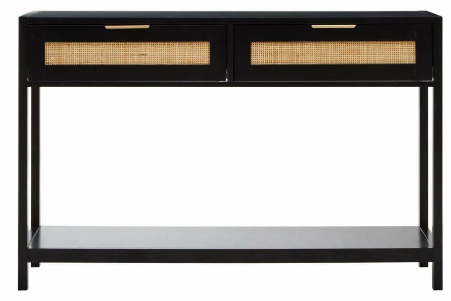 FURNITURE Premier Shelving | Sherman Black Wood Console Table