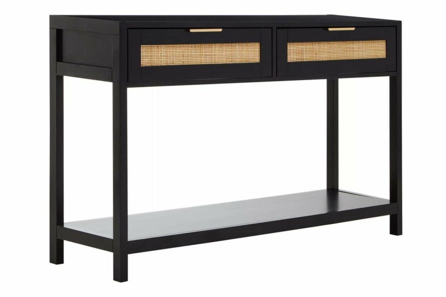 FURNITURE Premier Shelving | Sherman Black Wood Console Table