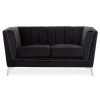 FURNITURE Premier Seating | Hansa Two Seat Black Velvet Sofa