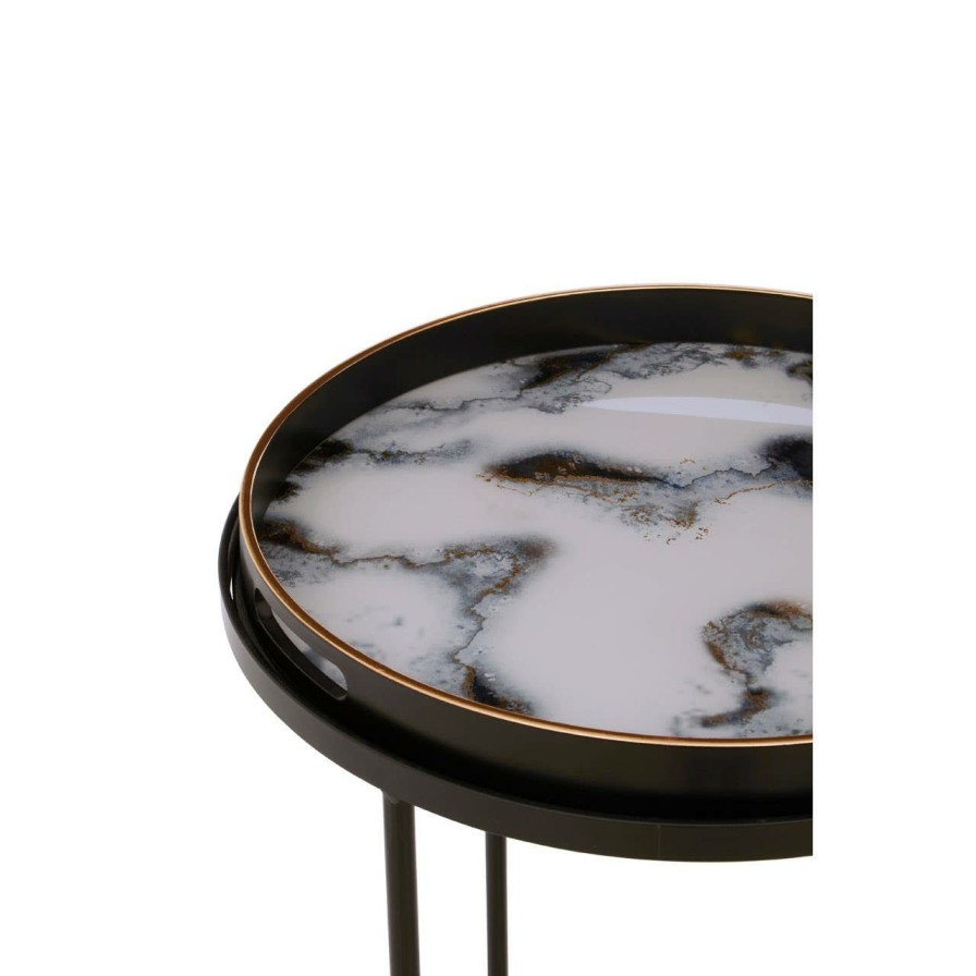 FURNITURE Fifty Five South Nesting Tables | Celina Set Of 2 Marble Effect Nesting Tables