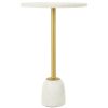 FURNITURE Fifty Five South Side Tables | Rabia White Marble Iron Stand Side Table