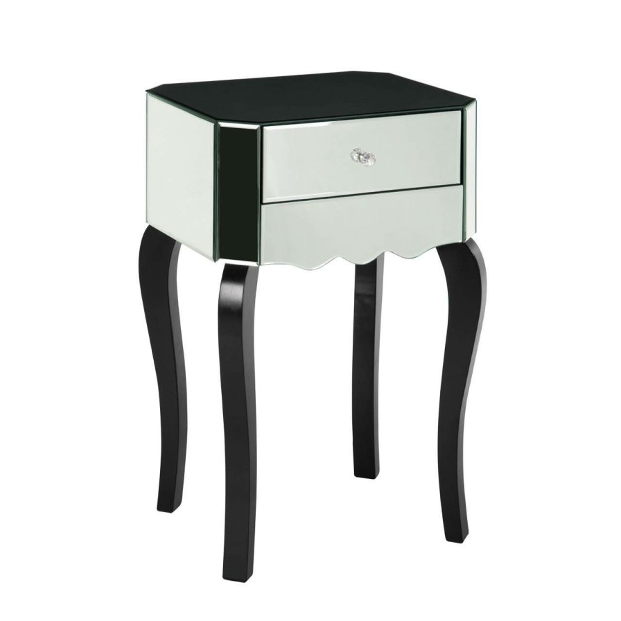 FURNITURE Premier Bedside Tables | Orchid 1 Drawer Mirrored Glass Side Table