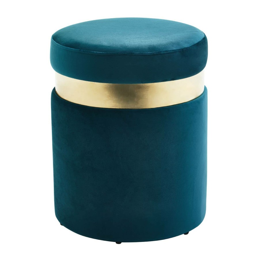 FURNITURE Premier Stools | Kaya Green Velvet Stool