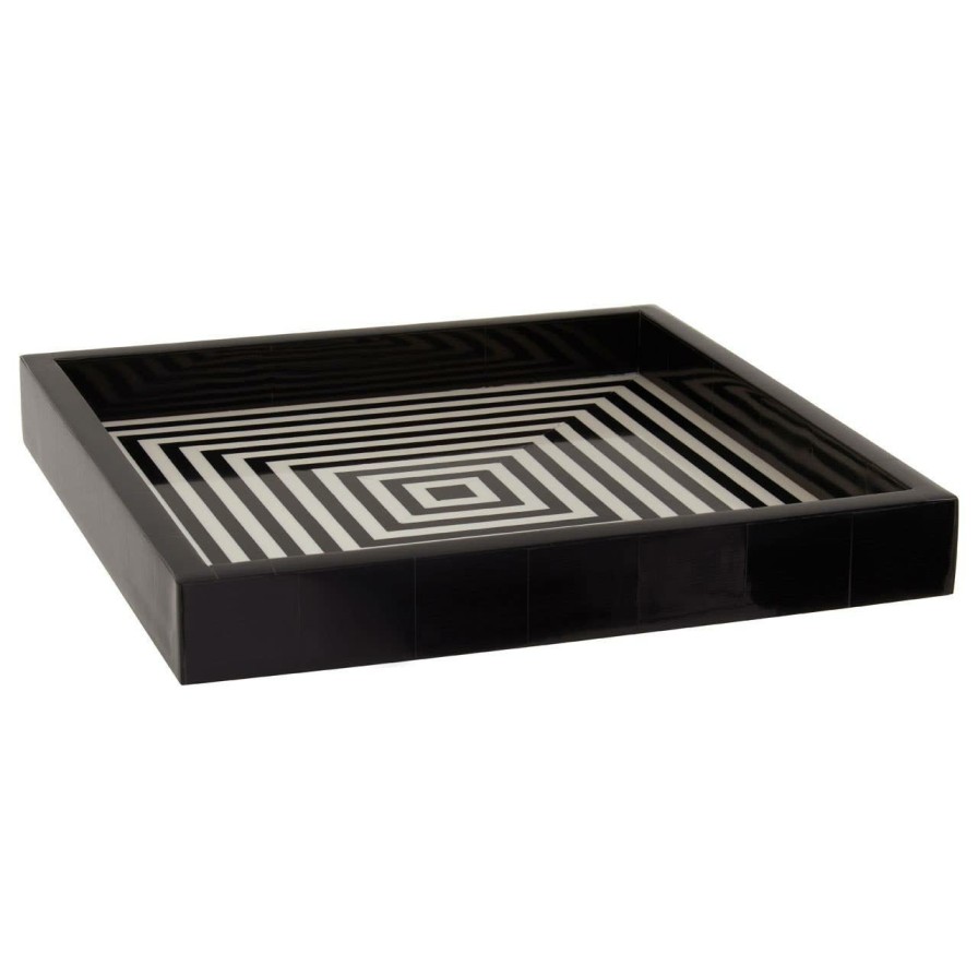 Accessories Fifty Five South Trays and Coasters | Donato Black And White Finish Tray