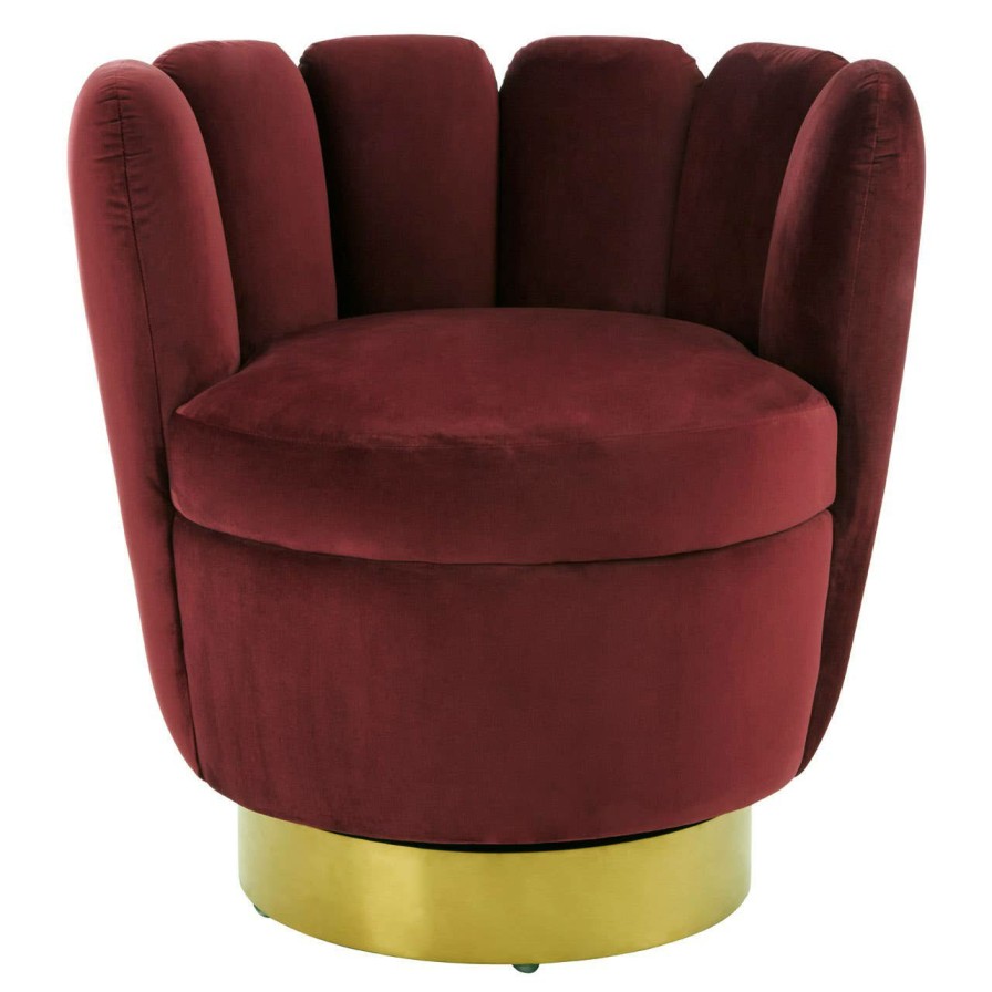 FURNITURE Fifty Five South Seating | Beauly Wine Velvet Chair