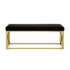 FURNITURE Premier Benches | Allure Black Velvet And Gold Finish Bench