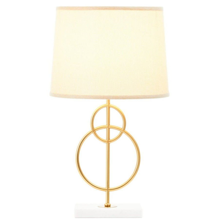 Accessories Fifty Five South Table Lamps | Zara White And Gold Circles Table Lamp