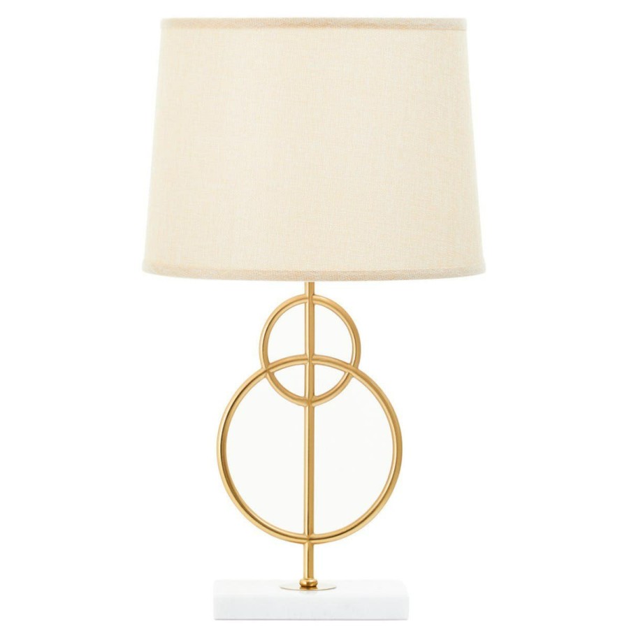 Accessories Fifty Five South Table Lamps | Zara White And Gold Circles Table Lamp