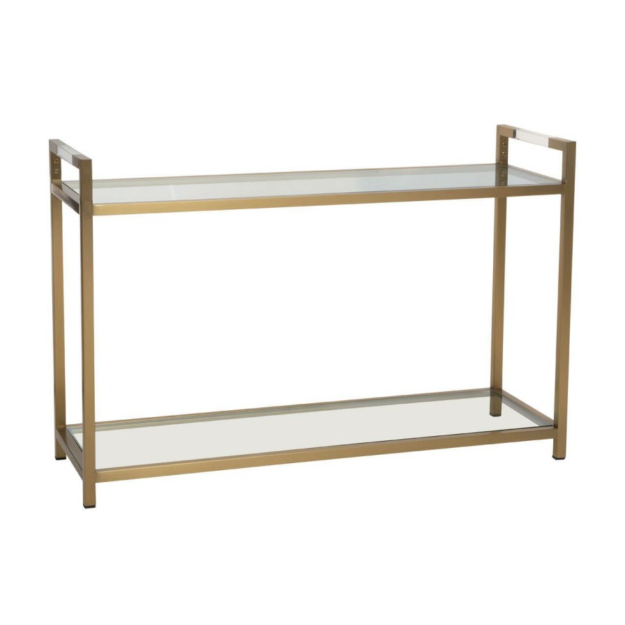 FURNITURE Fifty Five South Console Tables | Vogue Matte Gold Console Table