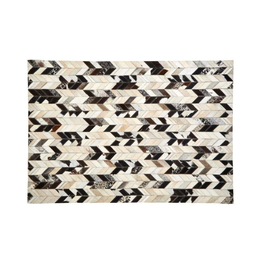 Accessories Fifty Five South Rugs | Safira Small Black And White Patchwork Rug