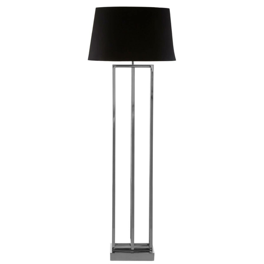 Accessories Fifty Five South Floor Lamps | Skye Nickel Finish Rectangular Floor Lamp