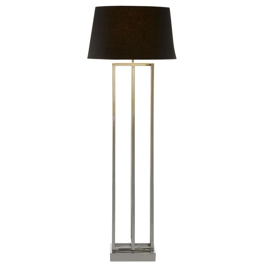 Accessories Fifty Five South Floor Lamps | Skye Nickel Finish Rectangular Floor Lamp