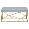 FURNITURE Premier Benches | Allure Gold And Powder Blue Velvet Bench