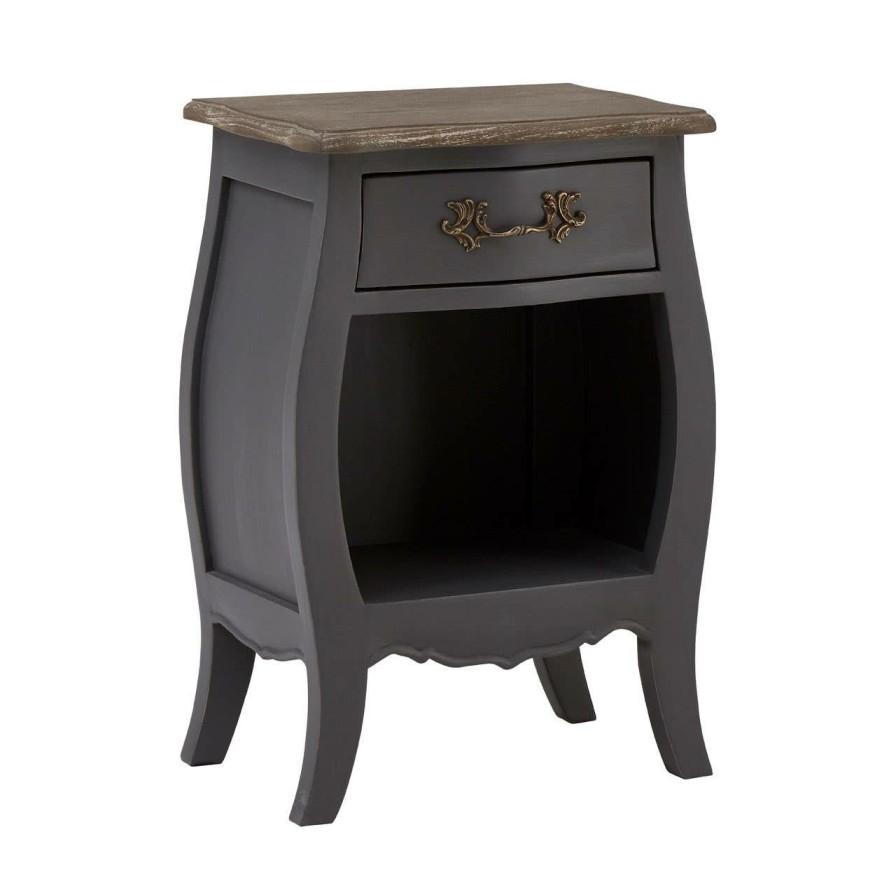 FURNITURE Fifty Five South Bedside Tables | Loire 1 Drawer 1 Shelf Grey Bedside Cabinet