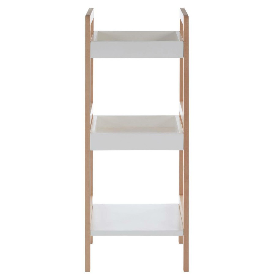 Bathe and Utility Premier Racks, Caddies and Shelf Units | Bathroom Shelf Unit With Birchwood Frame