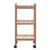 Bathe and Utility Premier Racks, Caddies and Shelf Units | Arla 3 Tier Walnut Wood Bathroom Trolley