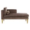 FURNITURE Fifty Five South Chaise Lounges | Louxor Grey Velvet And Left Arm Chaise Longue