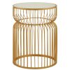 FURNITURE Premier Side Tables | Avantis Gold Metal Wireframe Round Side Table