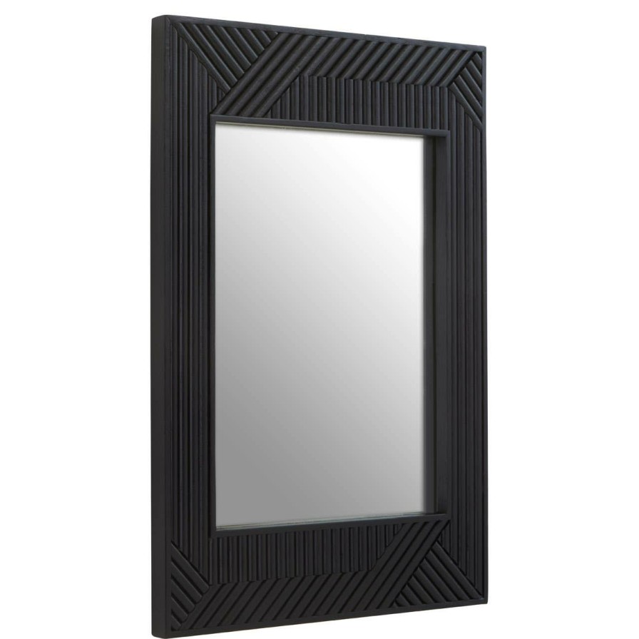 Bathe and Utility Fifty Five South Mirrors | Jakara Black Finish Wooden Wall Mirror