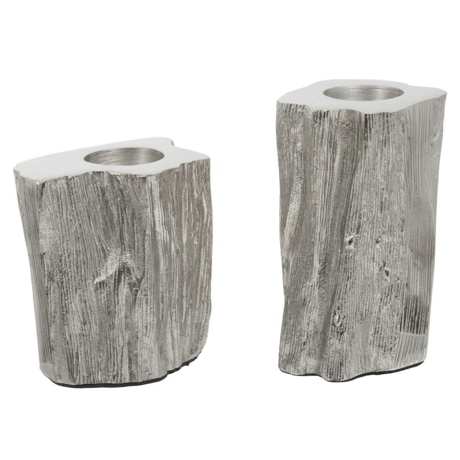 Accessories Fifty Five South Candles and Holders | Akola Set Of Two Silver Tealight Holders