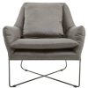 FURNITURE Fifty Five South Seating | Hugo Grey Faux Leather Chair