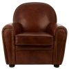 FURNITURE Fifty Five South Seating | Victor Coffee Leather Classic Armchair