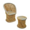 FURNITURE Premier Seating | Rowan Natural And Grey Chair And Stool