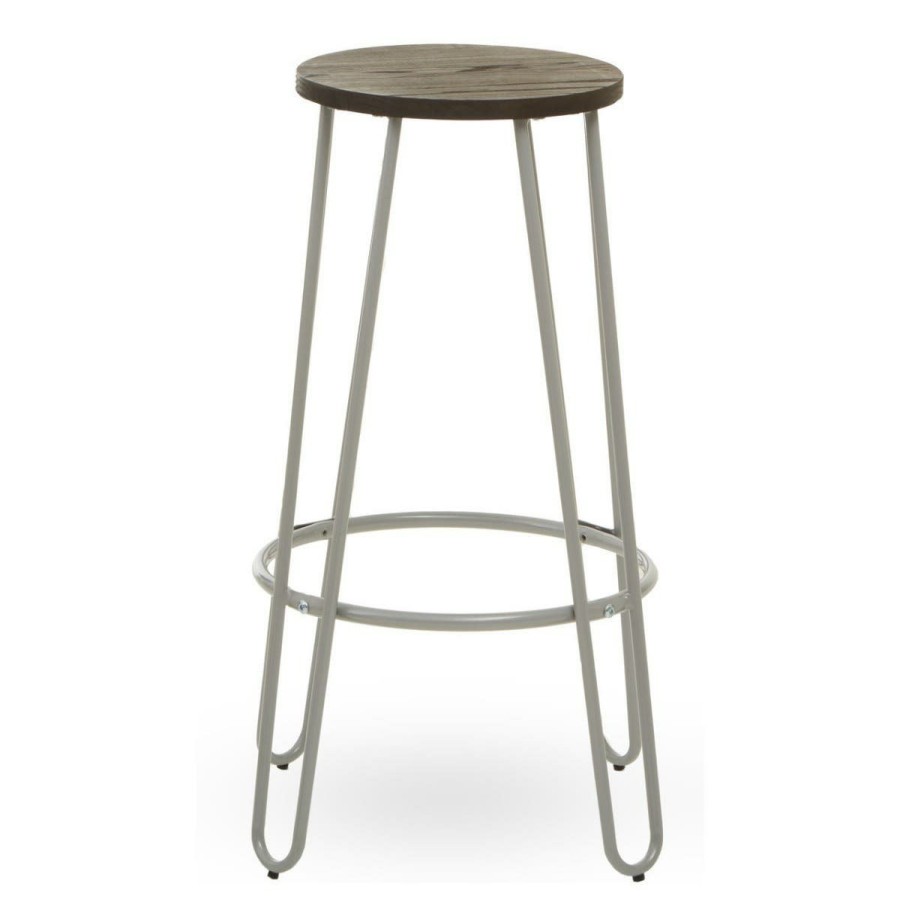 FURNITURE Premier Bar Seating | District Grey Finish Metal Frame Bar Stool