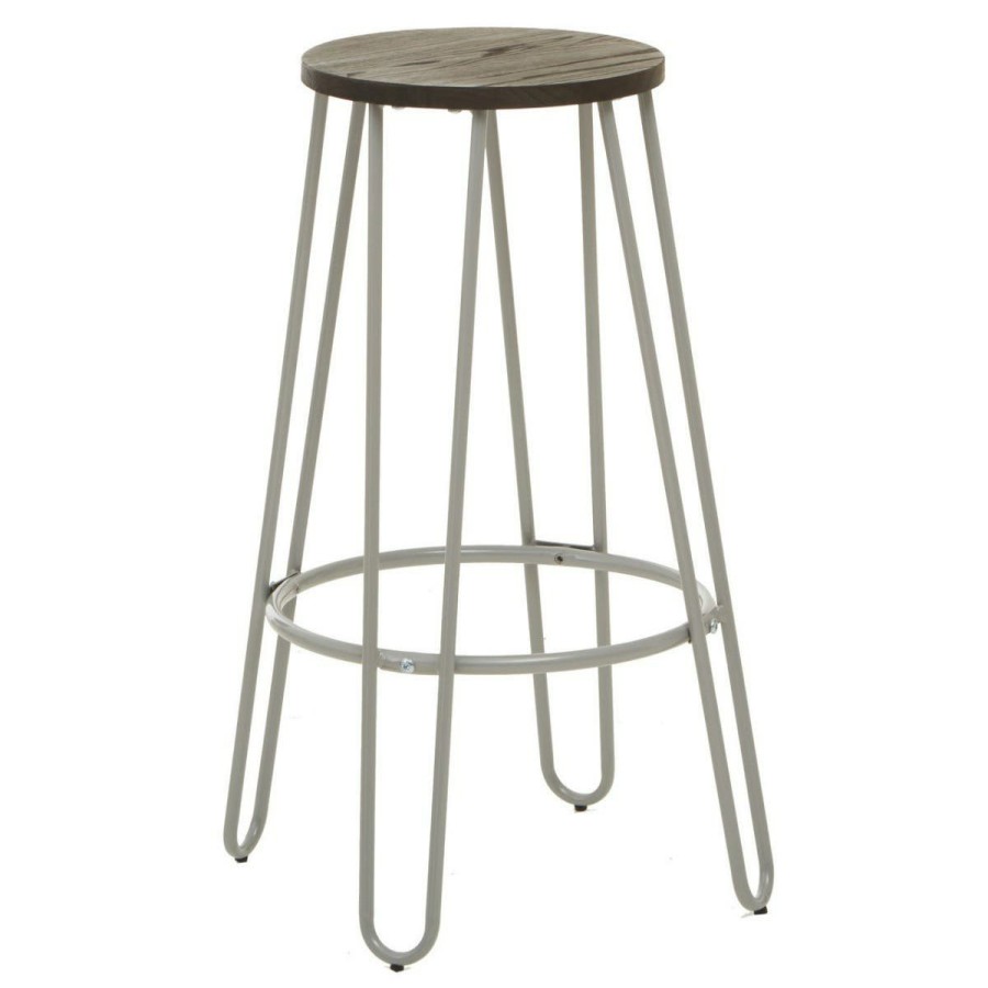 FURNITURE Premier Bar Seating | District Grey Finish Metal Frame Bar Stool