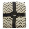 Accessories Bosie Throws and Blankets | Bosie Grey Woven Chevron Throw