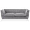 FURNITURE Premier Seating | Hansa Three Seat Grey Velvet Sofa