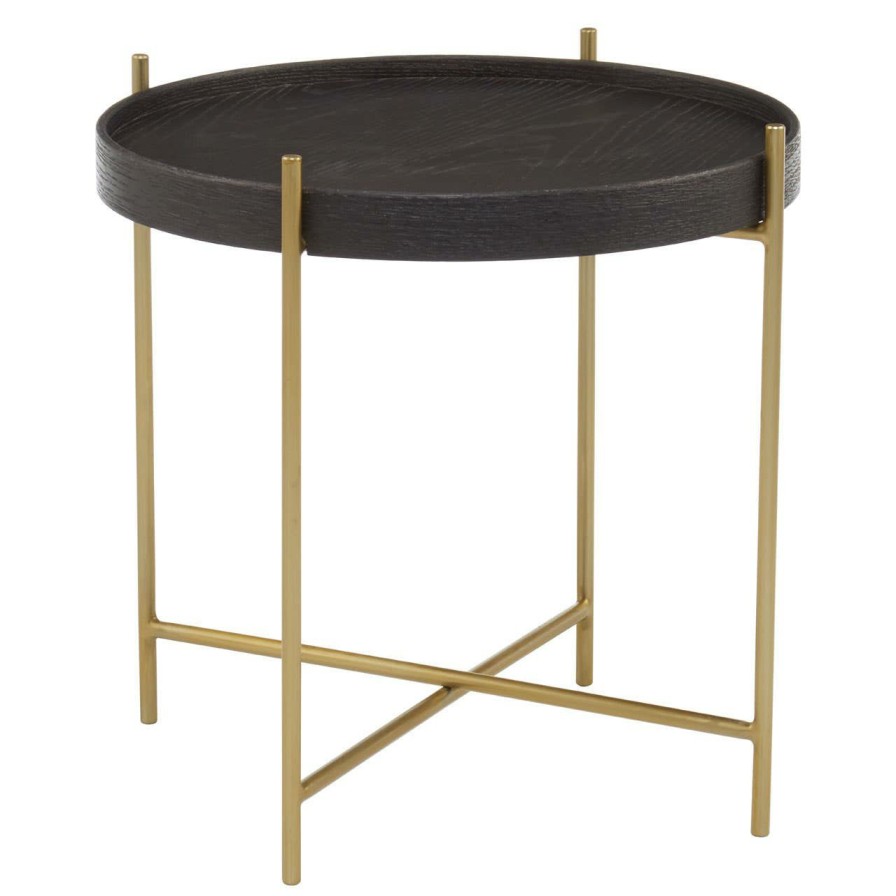 FURNITURE Fifty Five South Side Tables | Lino Large Black And Gold Side Table