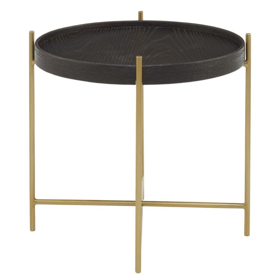 FURNITURE Fifty Five South Side Tables | Lino Large Black And Gold Side Table