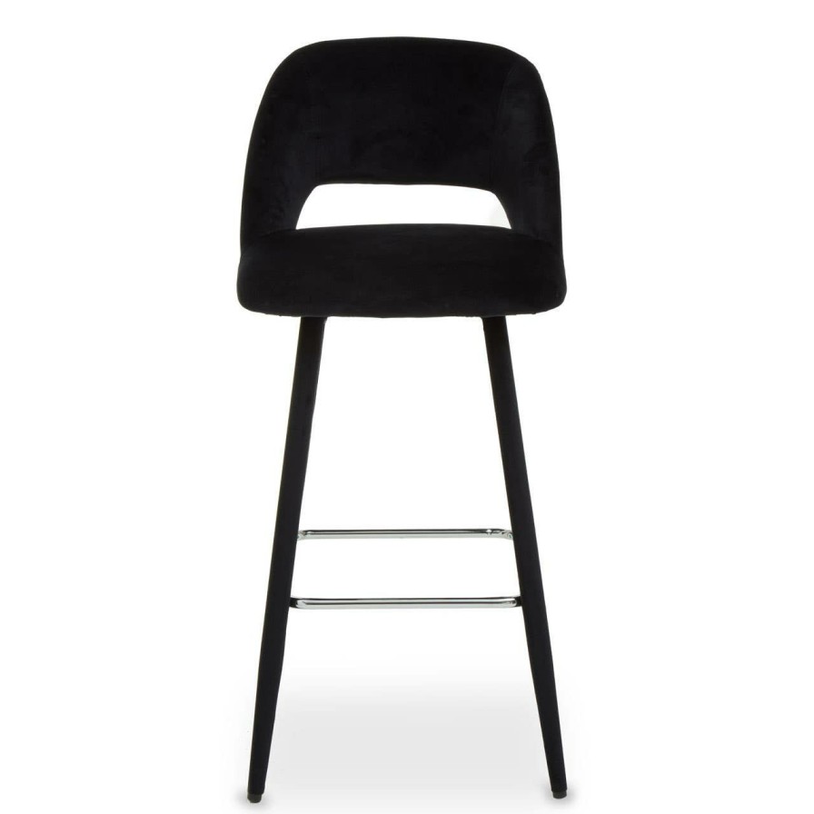 FURNITURE Premier Bar Seating | Warren Black Velvet Bar Chair