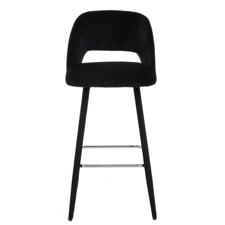 FURNITURE Premier Bar Seating | Warren Black Velvet Bar Chair