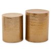 FURNITURE Fifty Five South Seating | Templar Set Of 2 Gold Finish Stools