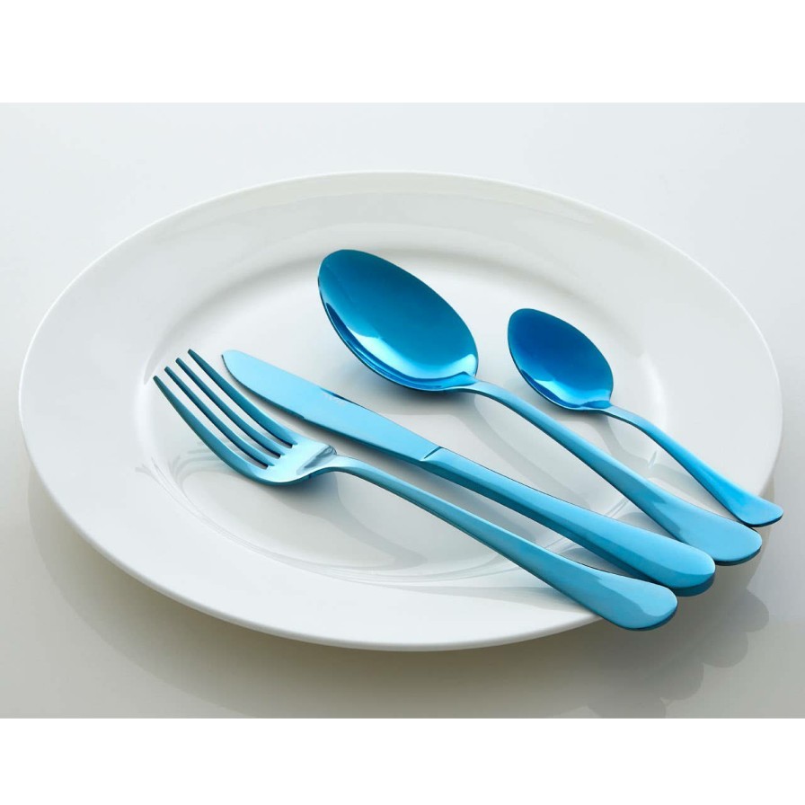 Kitchen and Dining Premier Cutlery | Avie 16Pc Stainless Steel Blue Cutlery Set