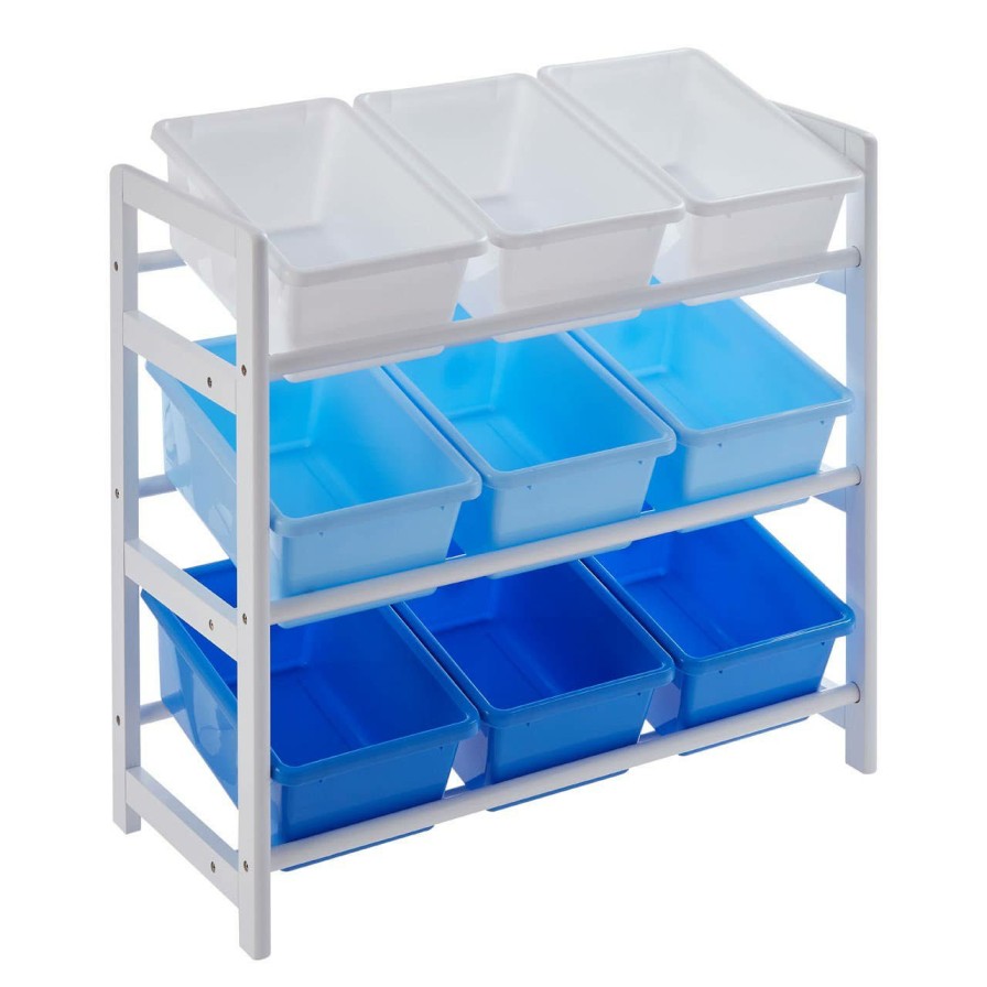 FURNITURE Premier Storage | Three Tier White And Blue Kids Storage Unit