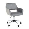 FURNITURE Premier Home Office Chairs | Brent Grey Velvet And Chrome Base Home Office Chair