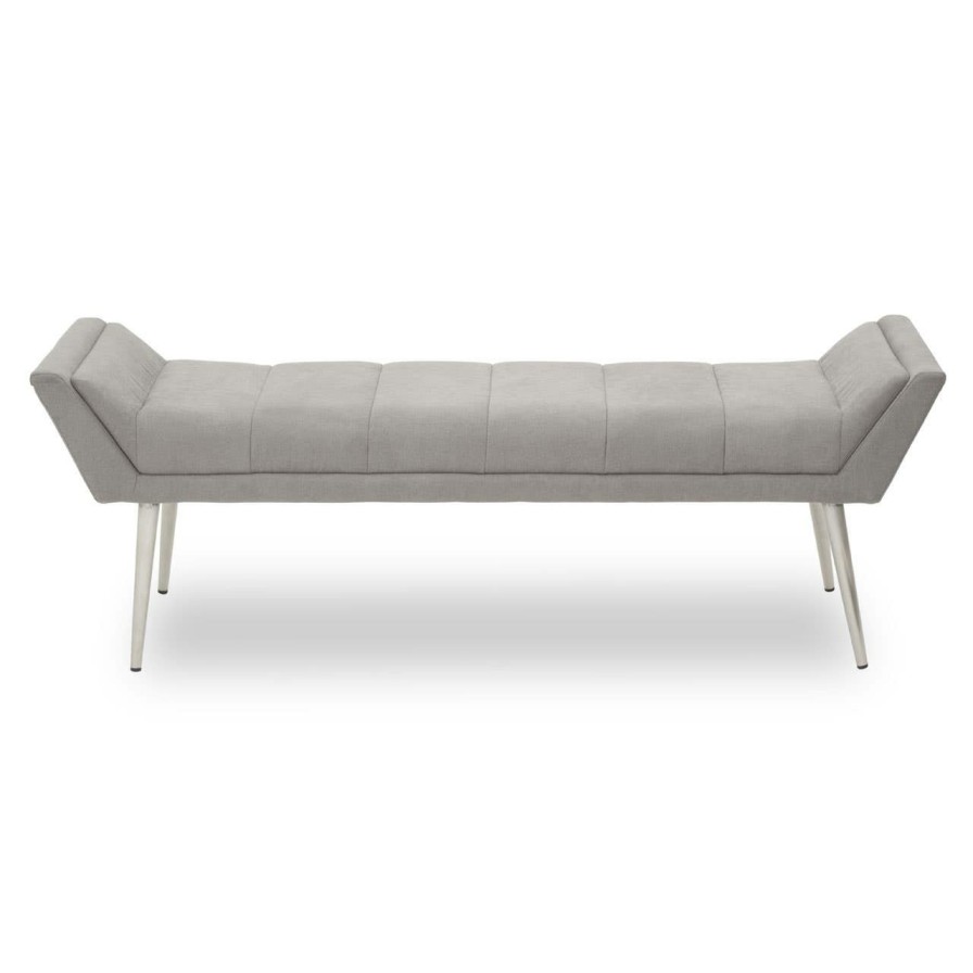 FURNITURE Fifty Five South Seating | Gilden Grey Bench With Angular Base