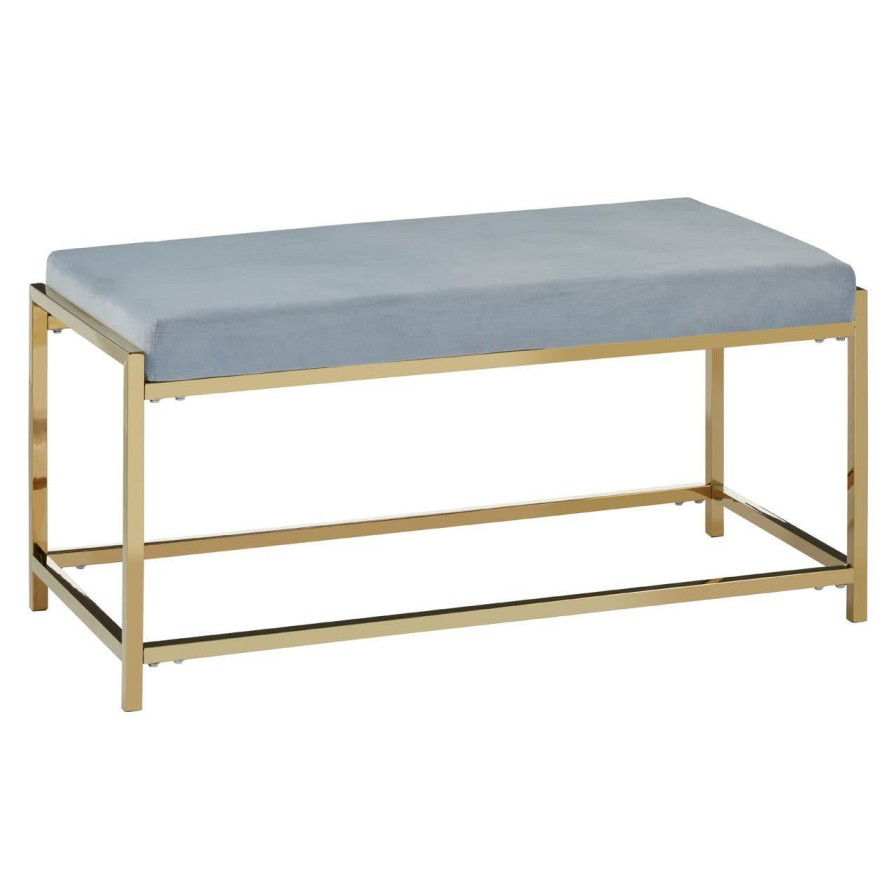 FURNITURE Premier Benches | Allure Gold And Powder Blue Bench