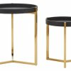 Accessories Fifty Five South Trays and Coasters | Cardoba Set Of Two Black Shagreen Tray Tables