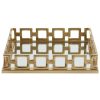 Accessories Fifty Five South Trays and Coasters | Rhoda Square Gold Mirror Tray